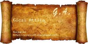 Giczi Attila névjegykártya